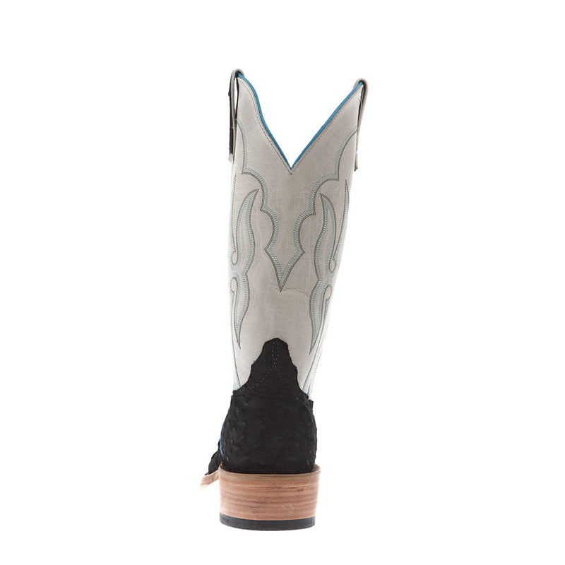 Anderson Bean Men`s Ride Ready Black Suede Full Quill Ostrich Vamp 13in Polar Buffamonte Top Boot