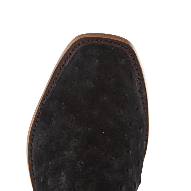 Anderson Bean Men`s Ride Ready Black Suede Full Quill Ostrich Vamp 13in Polar Buffamonte Top Boot