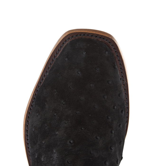 Anderson Bean Men`s Ride Ready Black Suede Full Quill Ostrich Vamp 13in Polar Buffamonte Top Boot
