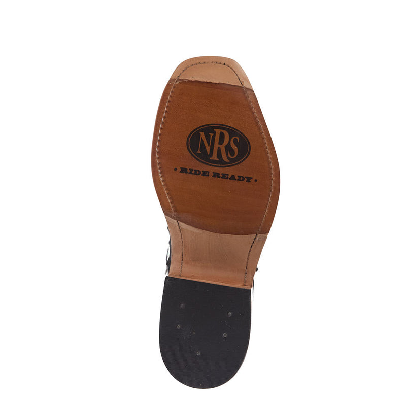 Anderson Bean Men`s Ride Ready Black Suede Full Quill Ostrich Vamp 13in Polar Buffamonte Top Boot