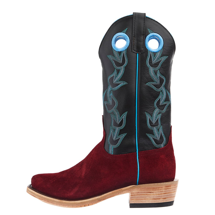 Anderson Bean Men's Ride Ready Red Hot Waxy Kudu Roughout Vamp 13in Black Glove Top Boot