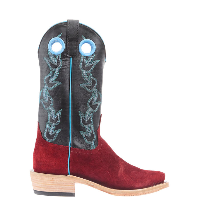 Anderson Bean Men's Ride Ready Red Hot Waxy Kudu Roughout Vamp 13in Black Glove Top Boot