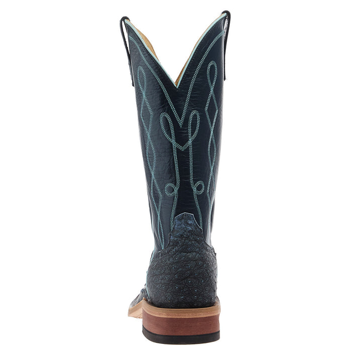 Anderson Bean Men's Ride Ready Denim Full Quill Ostrich Vamp 13in Regal Blue Kidskin Top