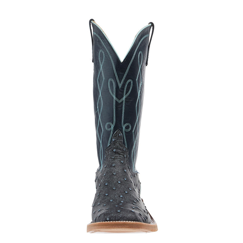 Anderson Bean Men's Ride Ready Denim Full Quill Ostrich Vamp 13in Regal Blue Kidskin Top