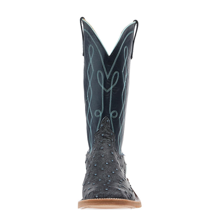 Anderson Bean Men's Ride Ready Denim Full Quill Ostrich Vamp 13in Regal Blue Kidskin Top