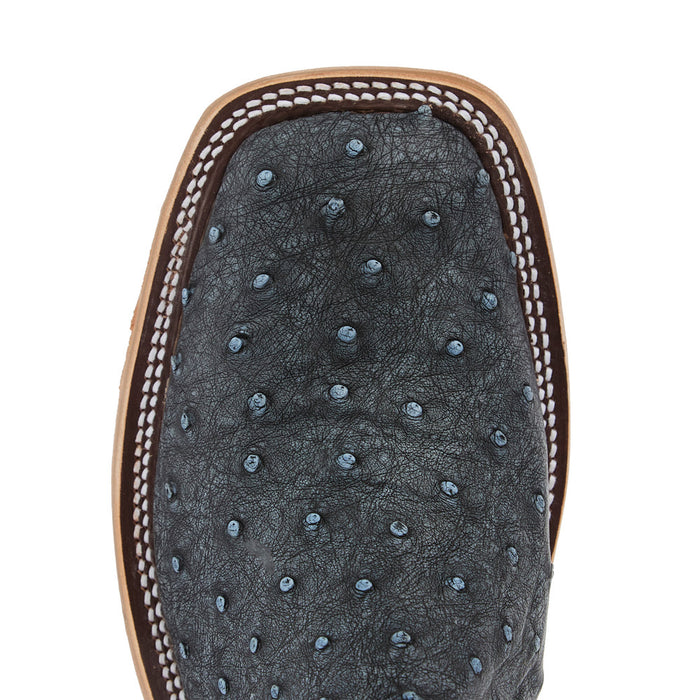 Anderson Bean Men's Ride Ready Denim Full Quill Ostrich Vamp 13in Regal Blue Kidskin Top