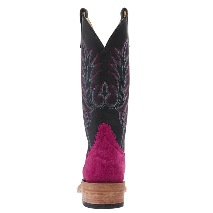 Anderson Bean Women`s Ride Ready Fuschia Chap Suede 13In Black Buffamonte Boot