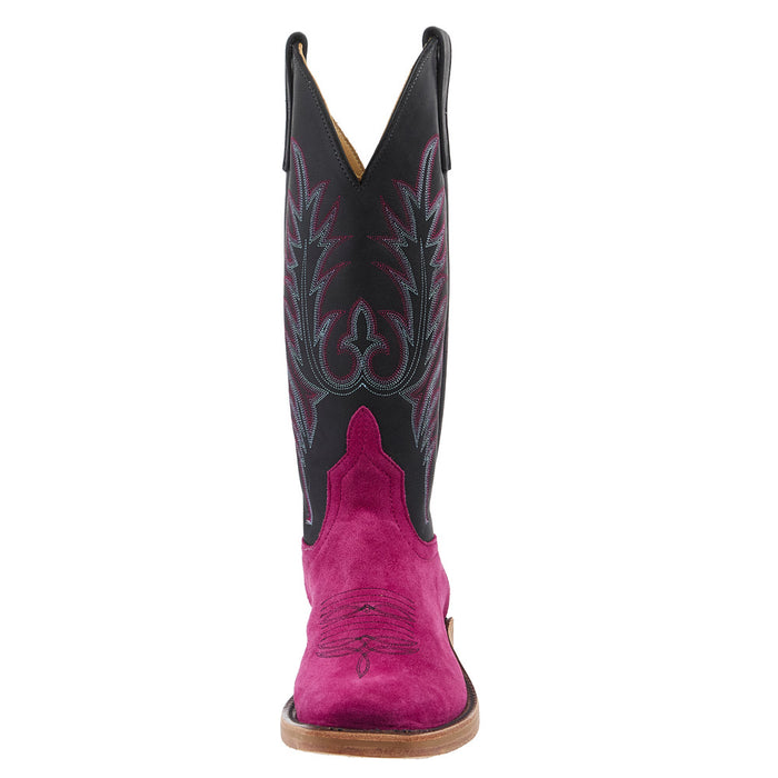 Anderson Bean Women`s Ride Ready Fuschia Chap Suede 13In Black Buffamonte Boot