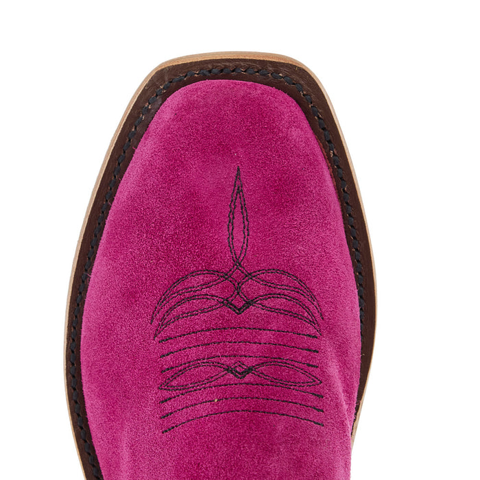 Anderson Bean Women`s Ride Ready Fuschia Chap Suede 13In Black Buffamonte Boot