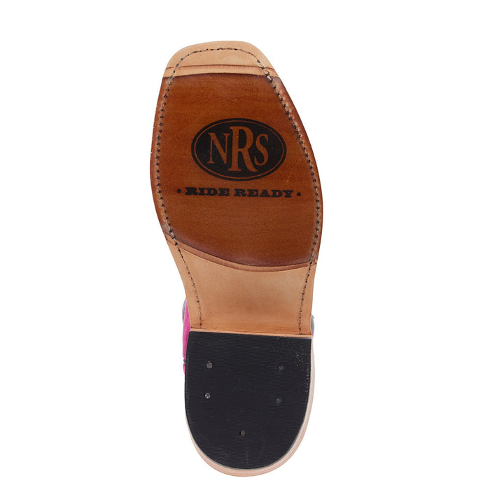 Anderson Bean Women`s Ride Ready Fuschia Chap Suede 13In Black Buffamonte Boot