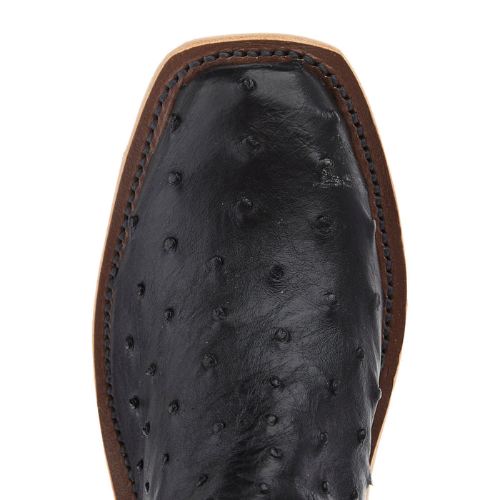 Anderson Bean Women`s Ride Ready Black Full Quill Ostrich 13In Green Velvet Kidskin Lustre Top Boot