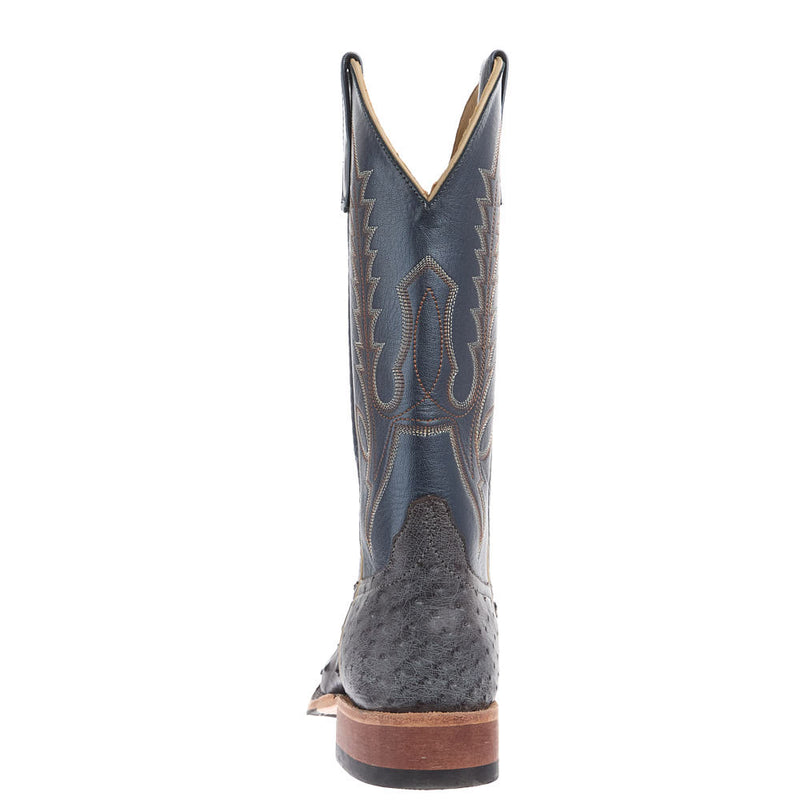 Anderson Bean Men's Nicotine Full Quill Ostrich Vamp 13in Blue Top Boot