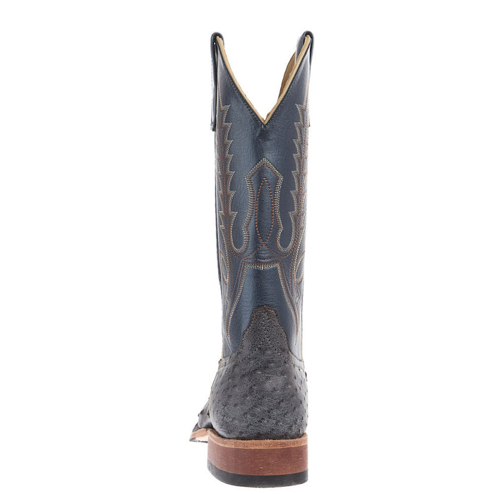 Anderson Bean Men's Nicotine Full Quill Ostrich Vamp 13in Blue Top Boot