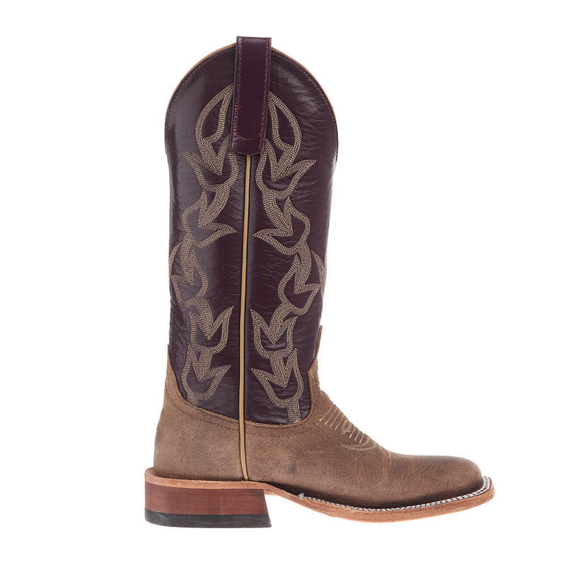 Anderson Bean Women's Sand Angry ElK Vamp 13in Permanganate Kidskin Top Boot