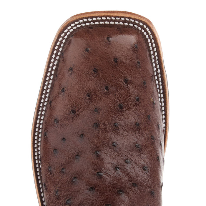 Anderson Bean Women's Kango Tobacco Full Quill Ostrich Vamp 13In Tio Toolio Tooled Top Boot