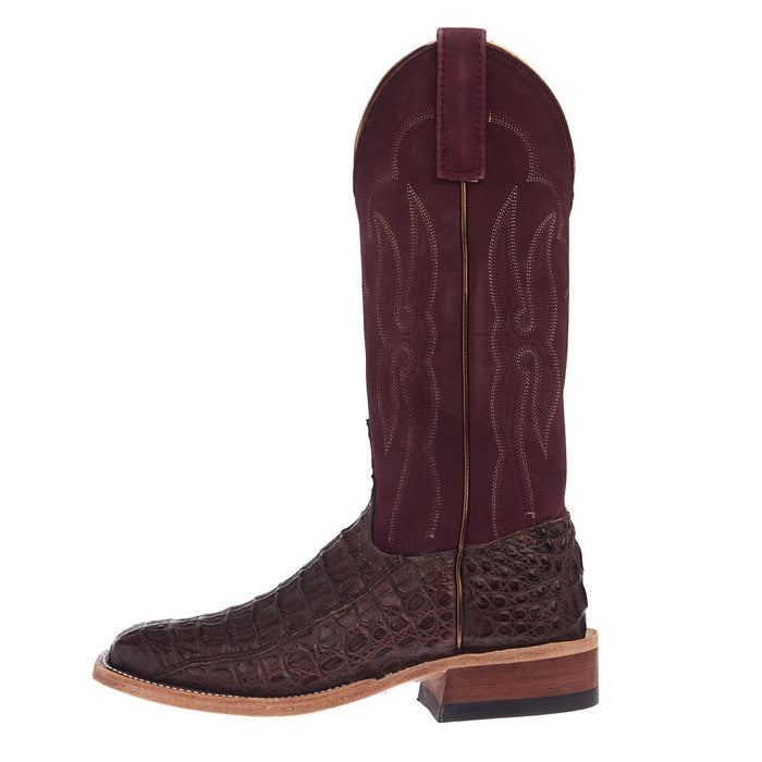 Anderson Bean Women's Brown Lux Caiman Vamp 13in Matador Kidskin Top