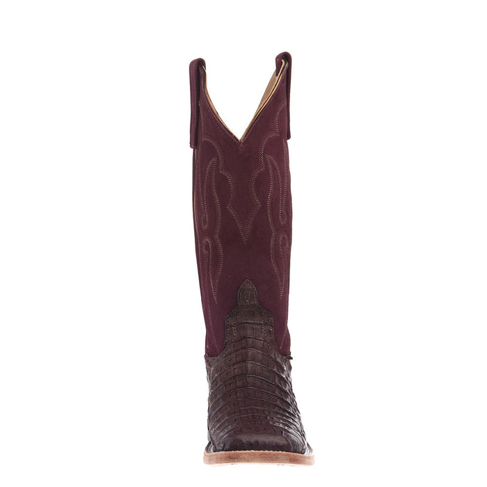 Anderson Bean Women's Brown Lux Caiman Vamp 13in Matador Kidskin Top