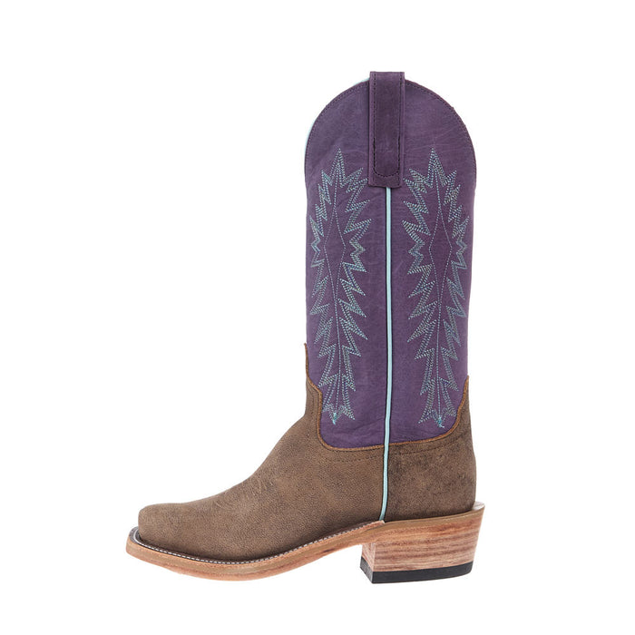 Anderson Bean Women's Ride Ready Eastwood Camel 13In Violet Buffamonte Top Boot