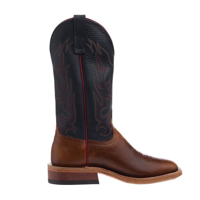 Anderson Bean NRS Ride Ready Tan Horsebutt Vamp 13in Navy Bulldozer Top