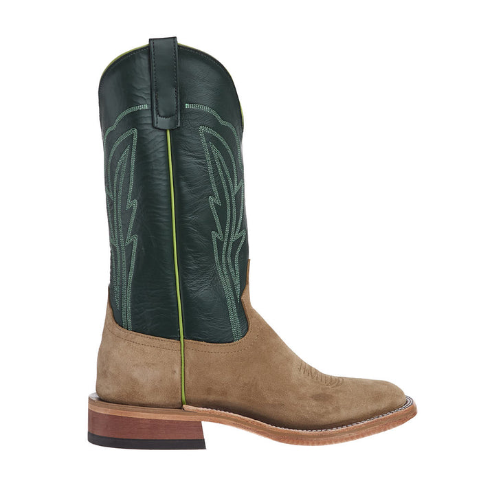 Anderson Bean Men's Ride Ready Tan Crazy horse Roughout Vamp 13in Green Glove Top