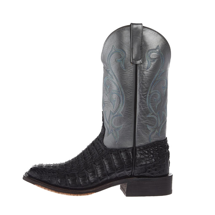 Anderson Bean Men's Ride Ready Lite Black Lux Caiman Vamp 12in Gunmetal Kidskin Top
