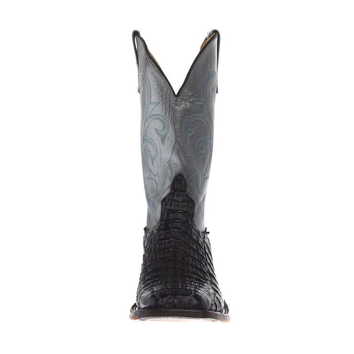 Anderson Bean Men's Ride Ready Lite Black Lux Caiman Vamp 12in Gunmetal Kidskin Top