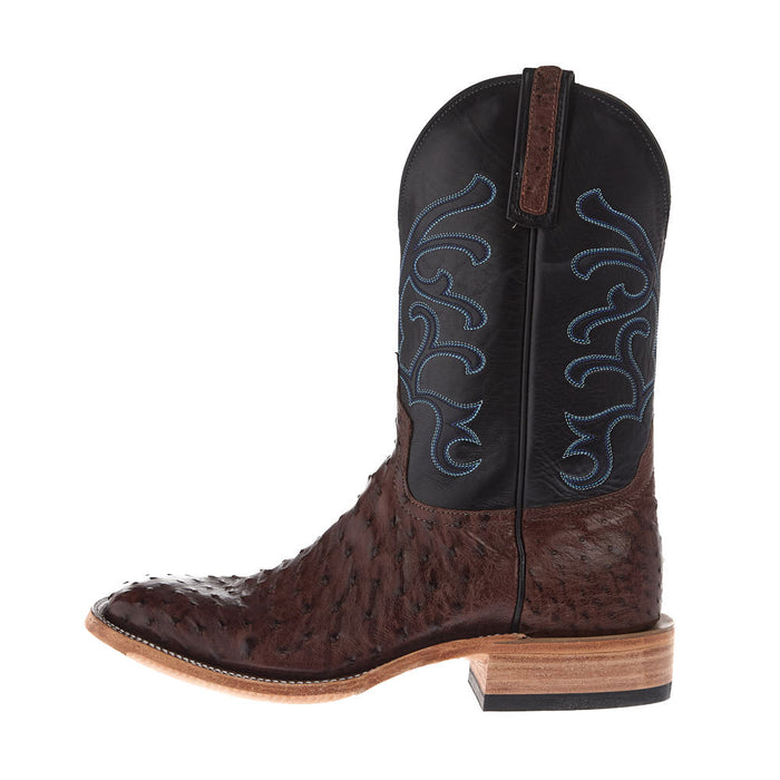 Anderson Bean Men's Ride Ready Lite Cafe Americano Full Quill Ostrich Vamp 11in Black Calf Top