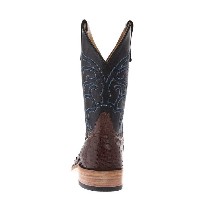 Anderson Bean Men's Ride Ready Lite Cafe Americano Full Quill Ostrich Vamp 11in Black Calf Top