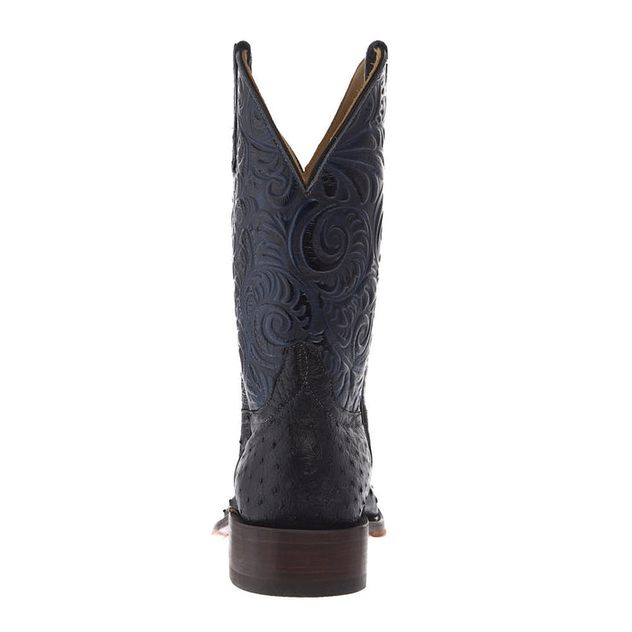 Anderson Bean Men's Ride Ready Lite Black Full Quill Ostrich Vamp 11in Midnight Navy Embosed Top