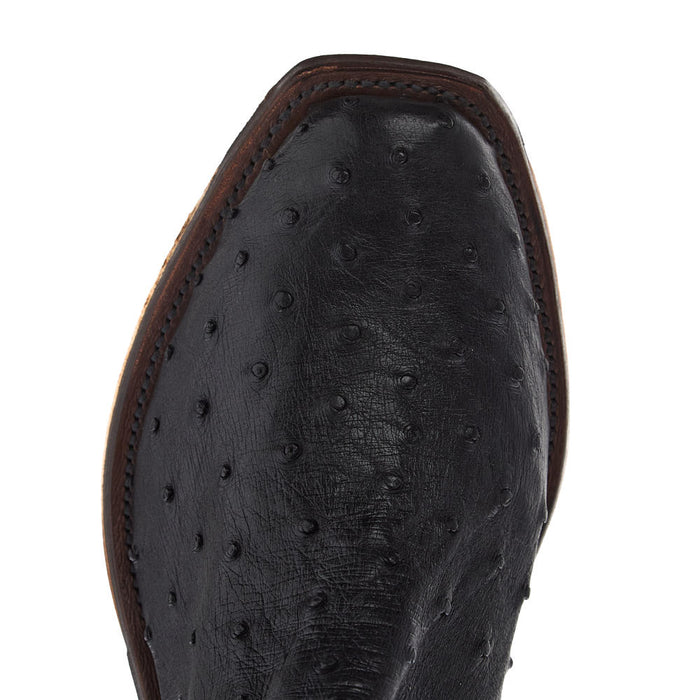 Anderson Bean Men's Ride Ready Lite Black Full Quill Ostrich Vamp 11in Midnight Navy Embosed Top