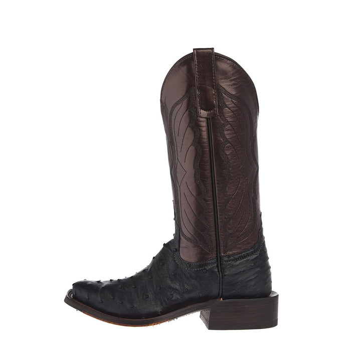 Anderson Bean Women's Ride Ready Black Full Quill Ostrich Vamp 12in Puma Kidskin Top Boot