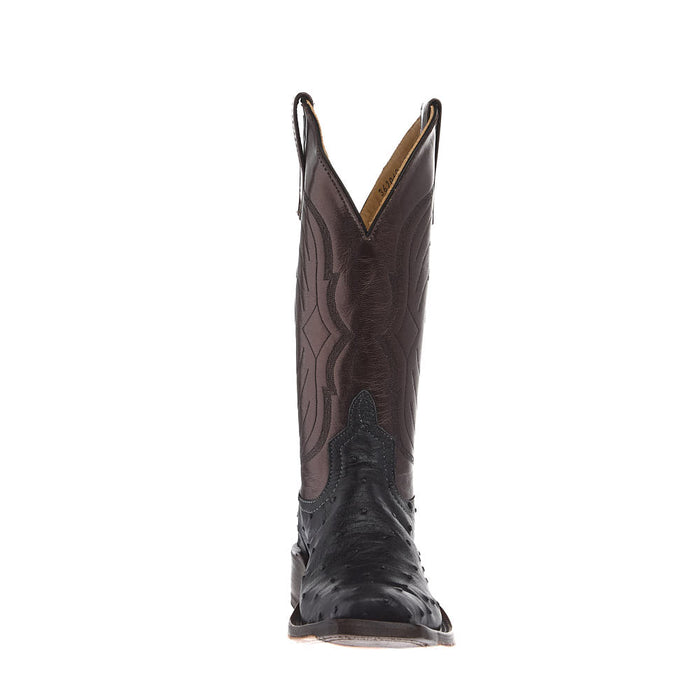 Anderson Bean Women's Ride Ready Black Full Quill Ostrich Vamp 12in Puma Kidskin Top Boot