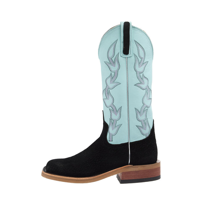 Anderson Bean Women's Ride Ready Black Carpincho Vamp 13in Cool Gelato Top Boot