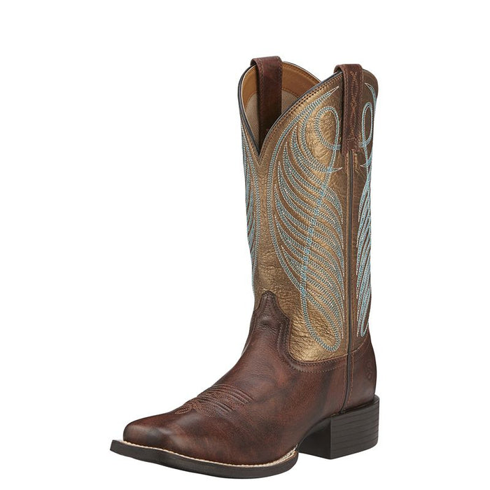 Women's Round Up Yukon Brown Cowgirl Boots