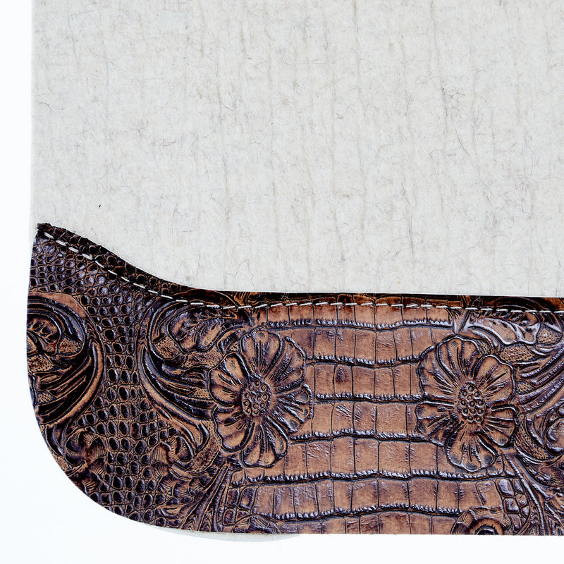Reinsman 3/4 Inch APEX Performance Contour Felt Saddle Pad with Brown Crocodile Wear Leathers