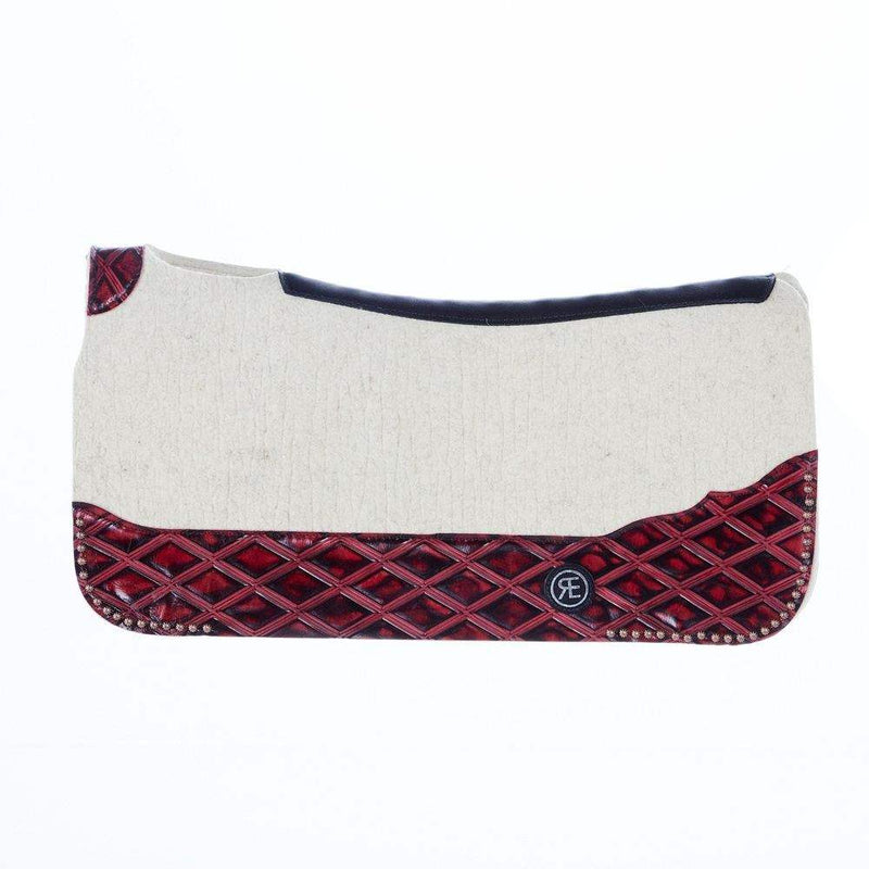 Reinsman 3/4 Inch Apex Performance Contour Felt Saddle Pad with Ruby Diamond Wear Leathers