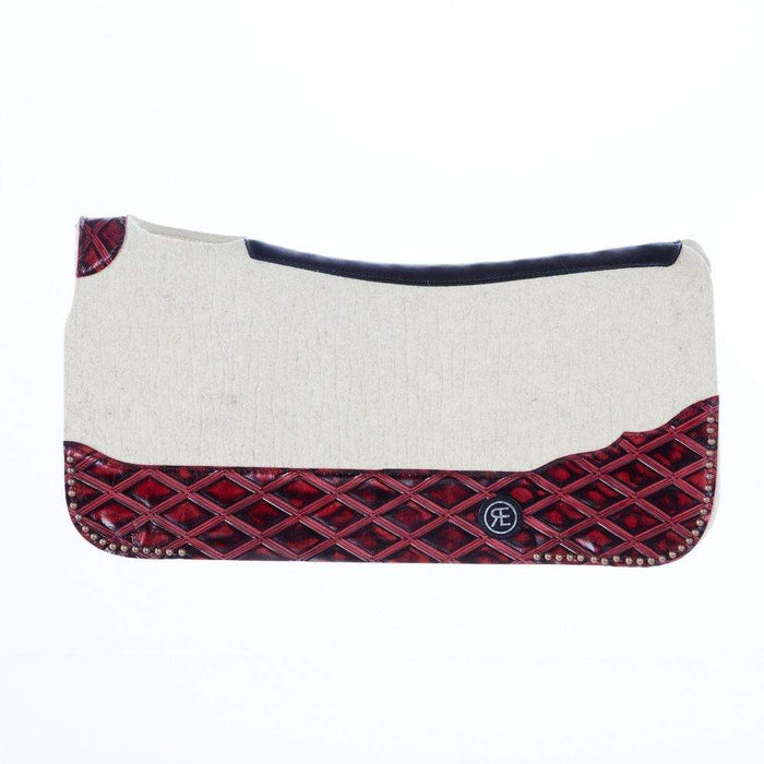 Reinsman 3/4 Inch Apex Performance Contour Felt Saddle Pad with Ruby Diamond Wear Leathers