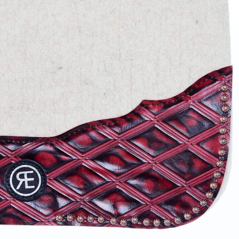 Reinsman 3/4 Inch Apex Performance Contour Felt Saddle Pad with Ruby Diamond Wear Leathers