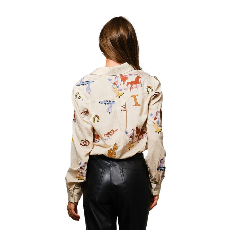 Blue B Women's Sand Western Embroidered Long Sleeve Shirt
