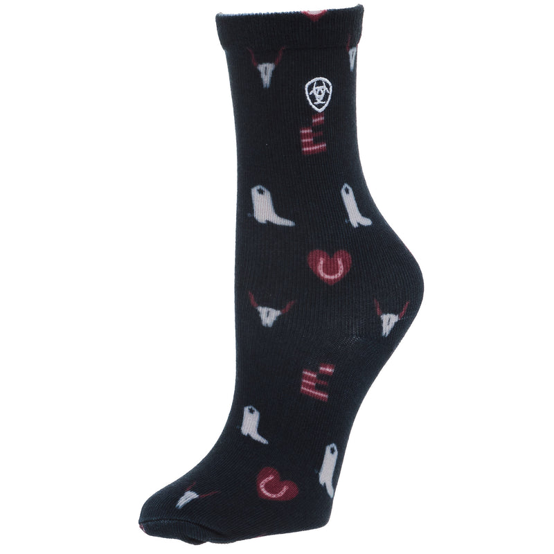 Ariat Kid`s Horse Love 2 Pack Classic Crew Socks