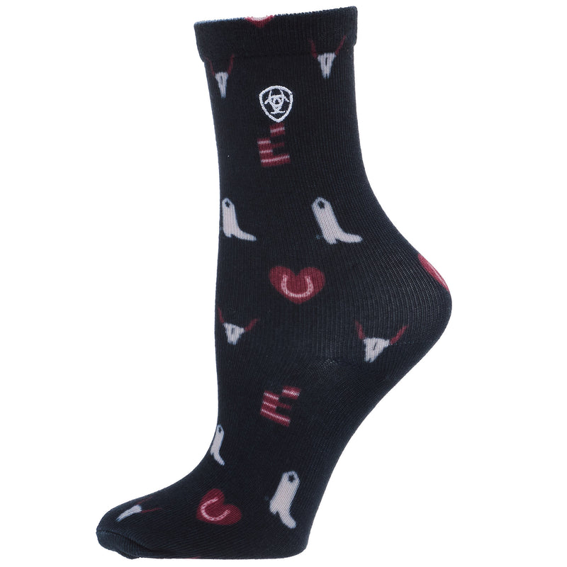 Ariat Kid`s Horse Love 2 Pack Classic Crew Socks