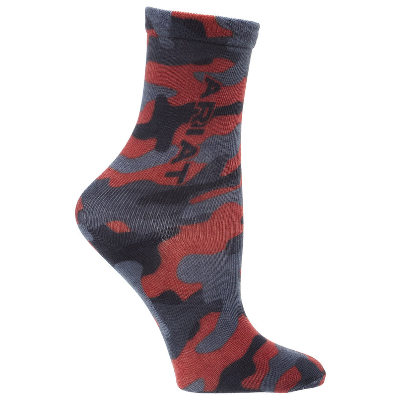 Ariat Kid`s Camo Black Graphic 2 Pack Crew Socks