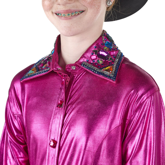 Royal  Highness Girl's Pink Blaze Metallic Show Blouse
