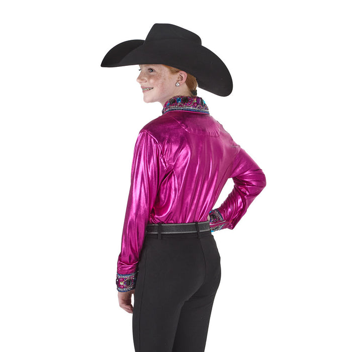 Royal  Highness Girl's Pink Blaze Metallic Show Blouse