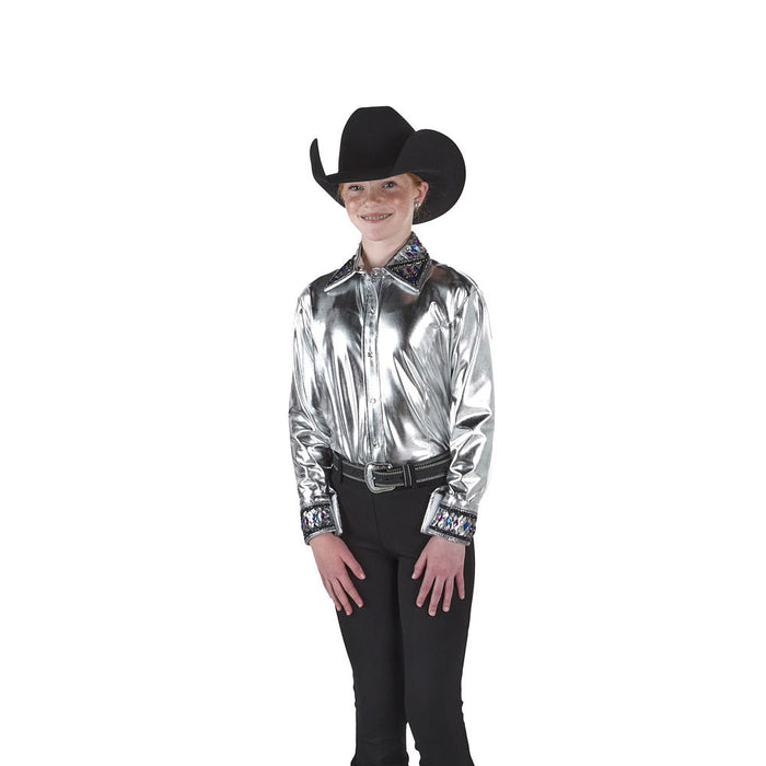 Royal  Highness Girl's Chrome Charisma Metallic Show Blouse
