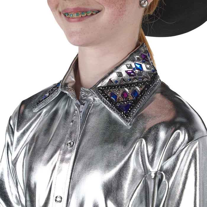 Royal  Highness Girl's Chrome Charisma Metallic Show Blouse