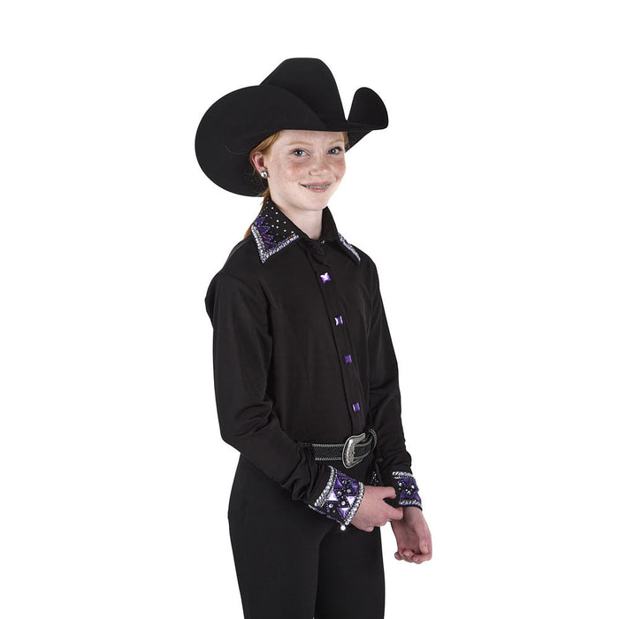 Royal  Highness Girl's Stone Collard Purple Shirt
