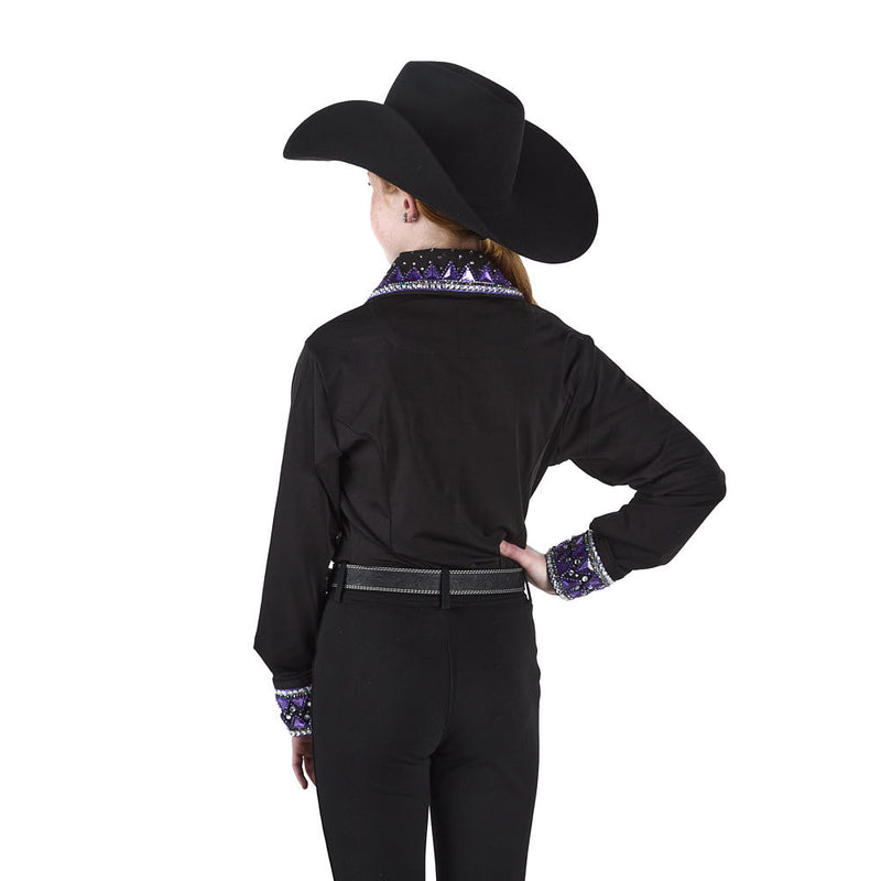 Royal  Highness Girl's Stone Collard Purple Shirt