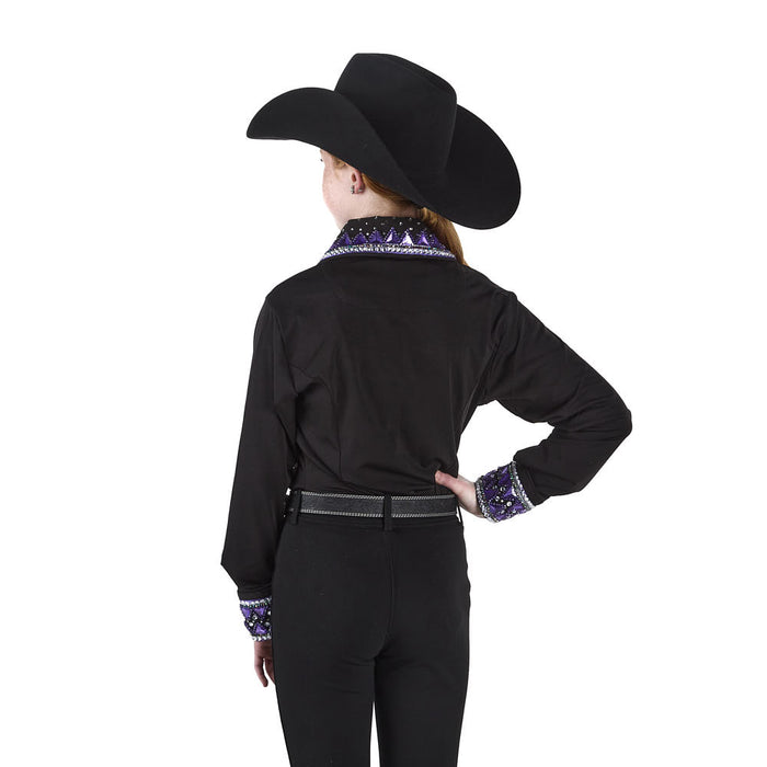 Royal  Highness Girl's Stone Collard Purple Shirt