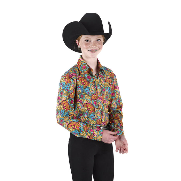 Royal  Highness Girl's Woodstock Paisley Vented Top